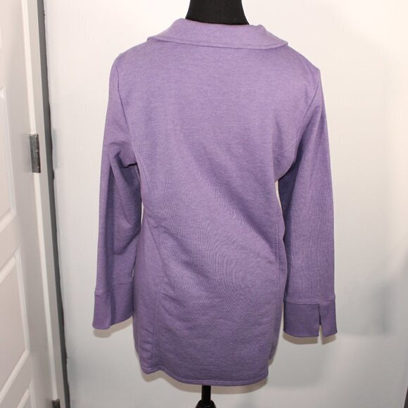 Soft Surroundings Golden Age Pullover Tunic Top Sz Medium Purple Pockets - Picture 3 of 4